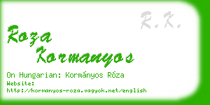 roza kormanyos business card